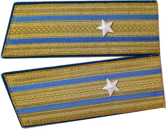 Vintage 1980s USSR Air Force Major Epaulets: Bullion Fabric Parade