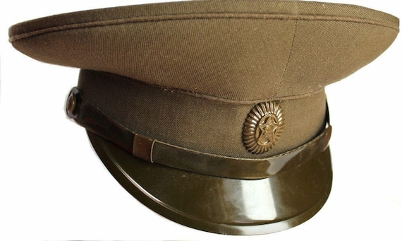 ヴィンテージ ソビエト陸軍将校帽、バッジ付きソ連軍帽 - Etsy 日本