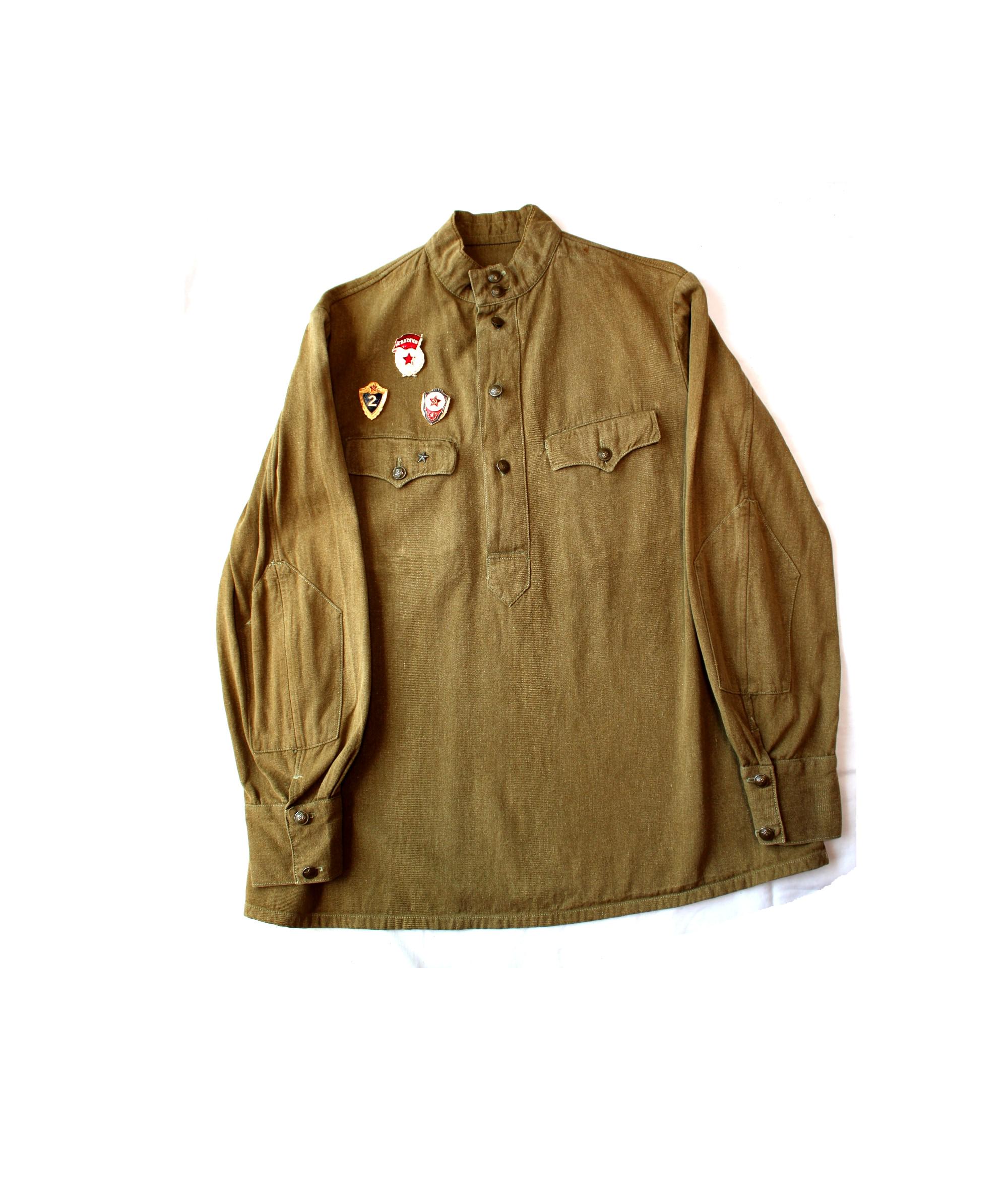 ORIGINAL Vintage USSR Army Cotton Tunic Gymnasterka, Extra Buttons