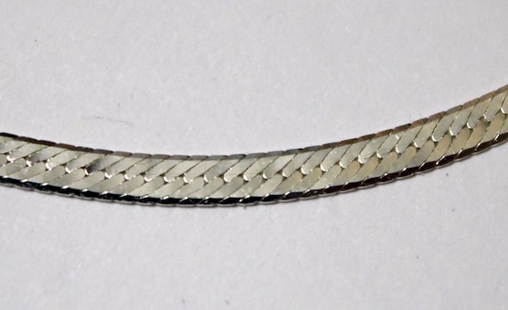 Vintage Italian Sterling Silver Herringbone Chain… - image 6