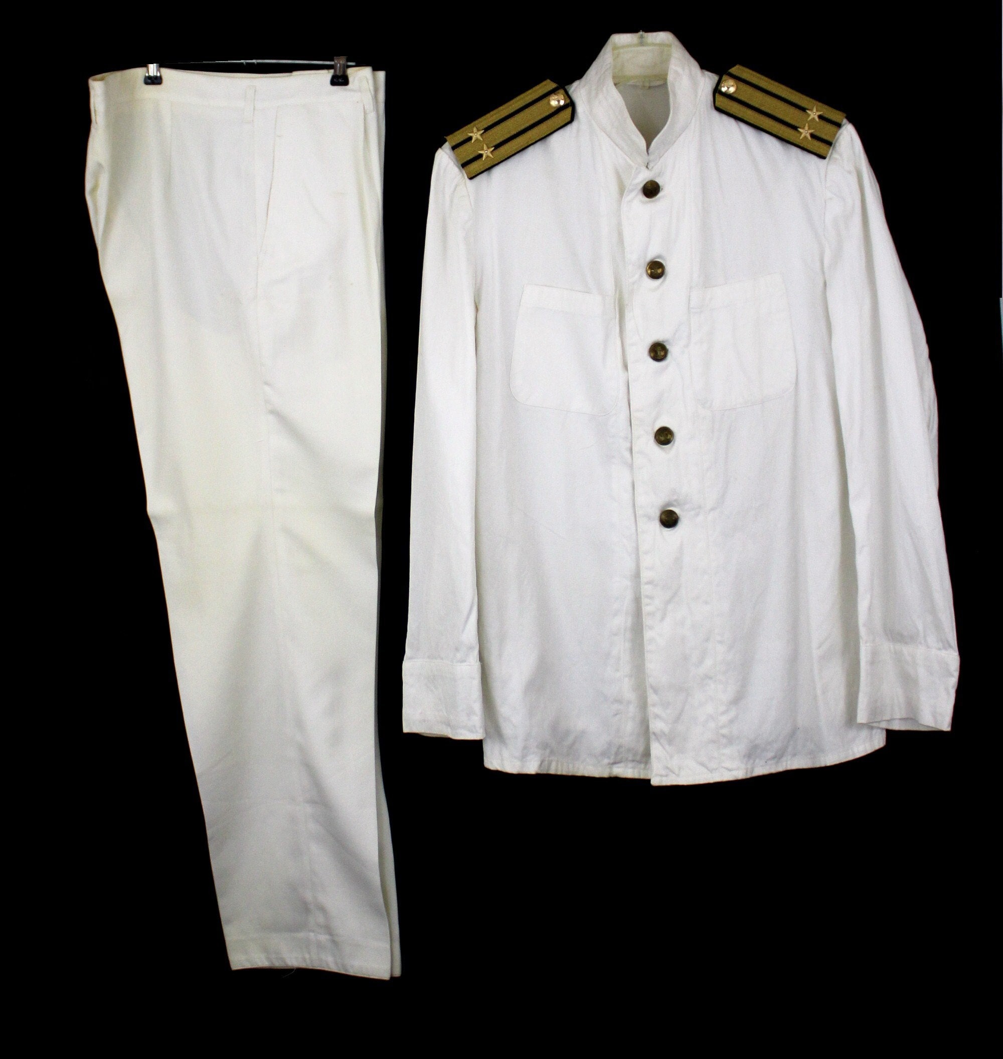 海軍大佐軍服　太平洋戦争当時物　　春夏用。 1969年製 ヴィンテージ ソビエト海軍大佐制服：夏用ホワイトパレード