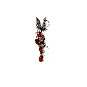 Vintage Baltic Amber Pendant: Butterfly Grapes, Sterling Silver, Poland