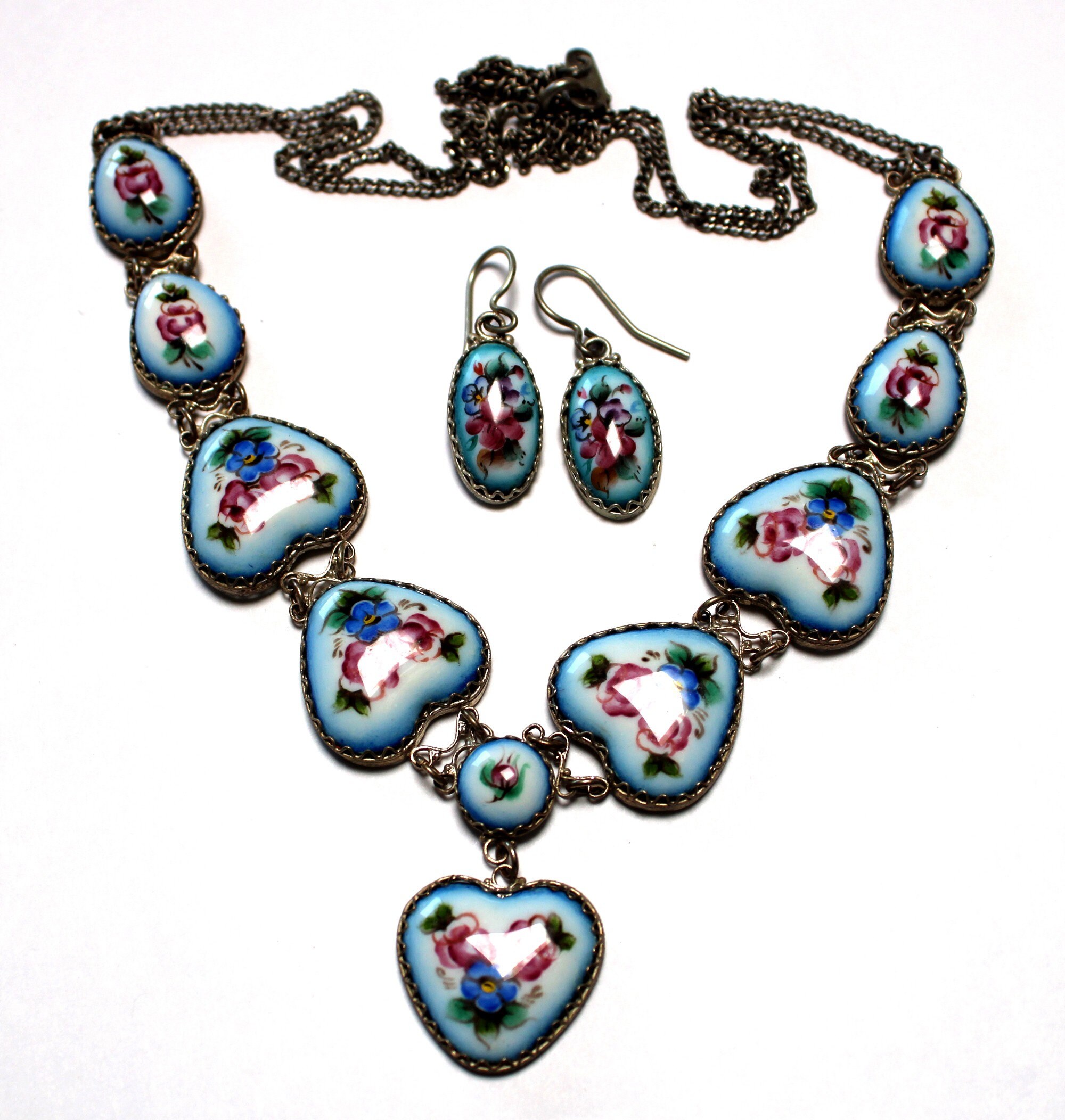 Boucle d'oreille pendante - boucle d'oreille russe Finift