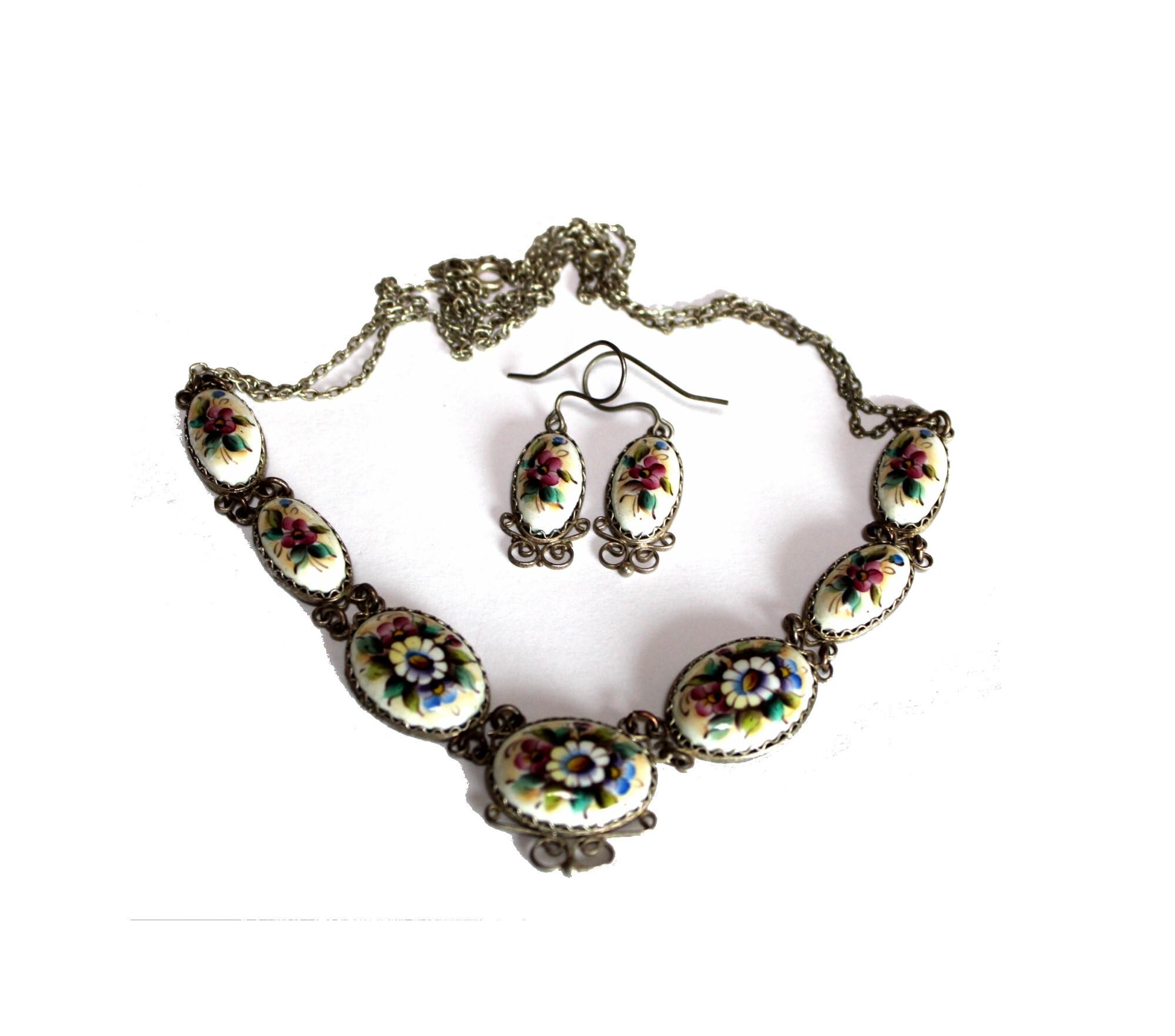 Parure Normandy - pendentif avec ses boucles d'oreille