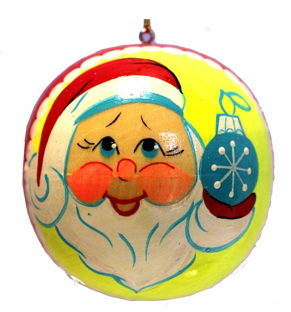 Vintage Hand-painted Santa Christmas Ornament, USSR 1980s #98 - Etsy