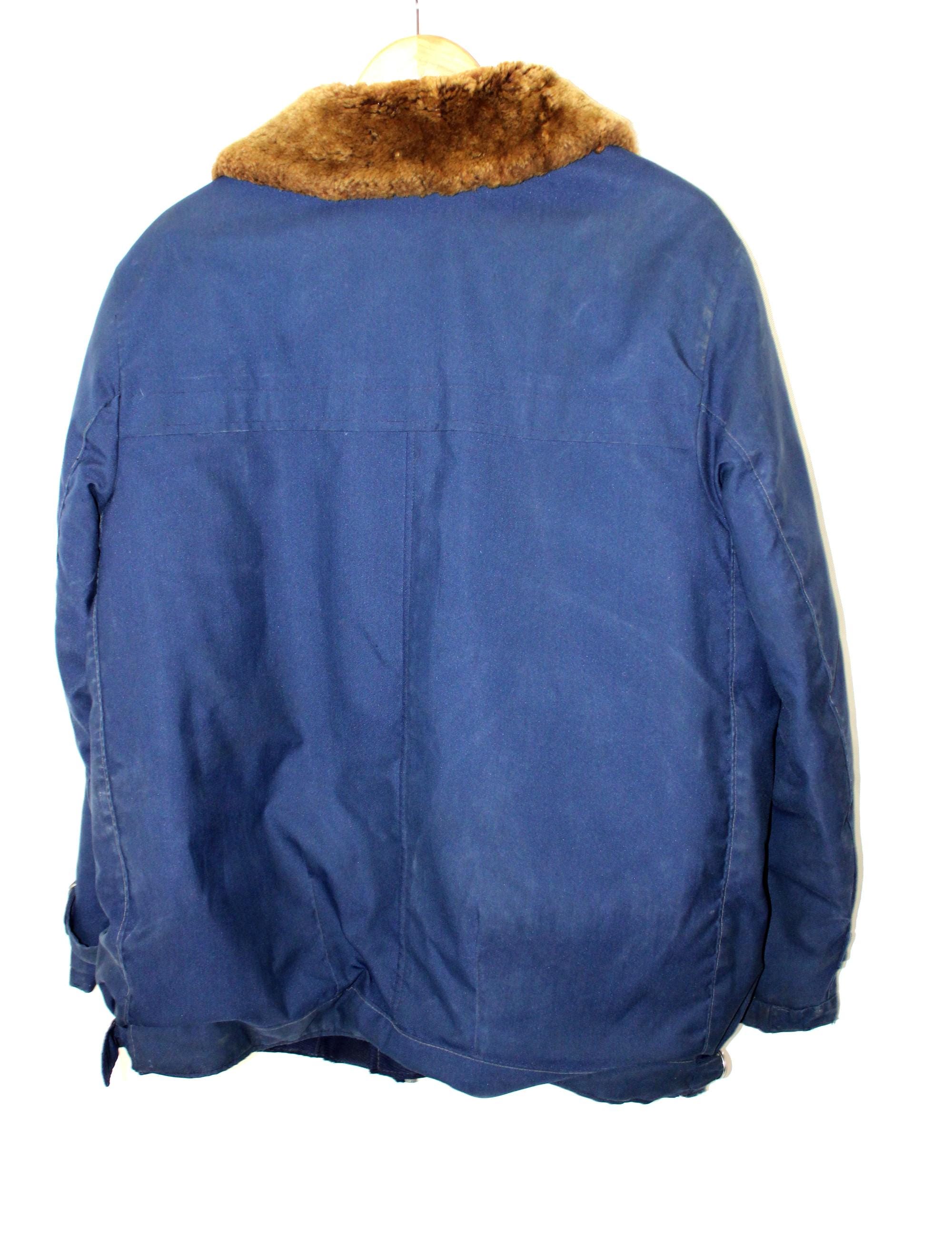 Vintage 1970s USSR Air Force Pilot Jacket: Genuine Sheepskin
