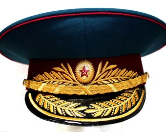 Copie vintage de haute qualité de l'authentique casquette de parade générale de la police militaire soviétique et de l'insigne de casquette général original, fabriqué en Ukraine #102