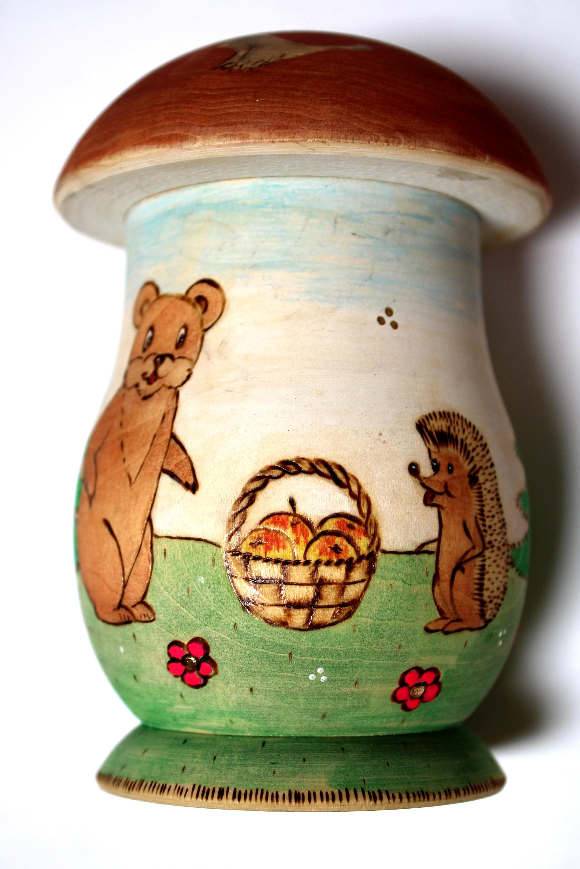 Ensemble de poupées matriochka champignons vintage
