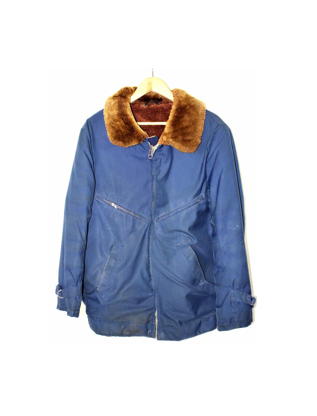 Vintage 1970s USSR Air Force Pilot Jacket: Genuine Sheepskin