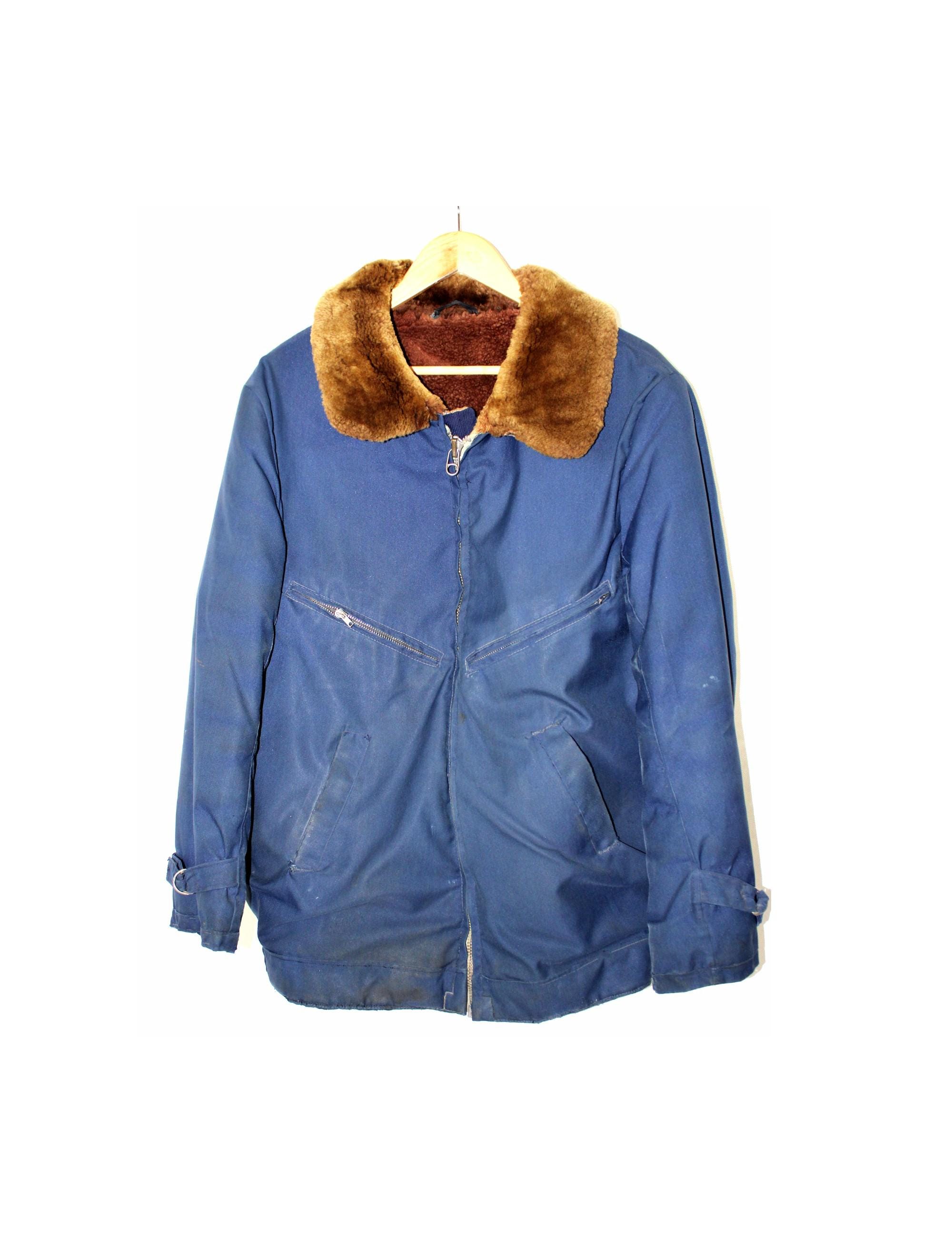 Vintage 1970s USSR Air Force Pilot Jacket: Genuine Sheepskin