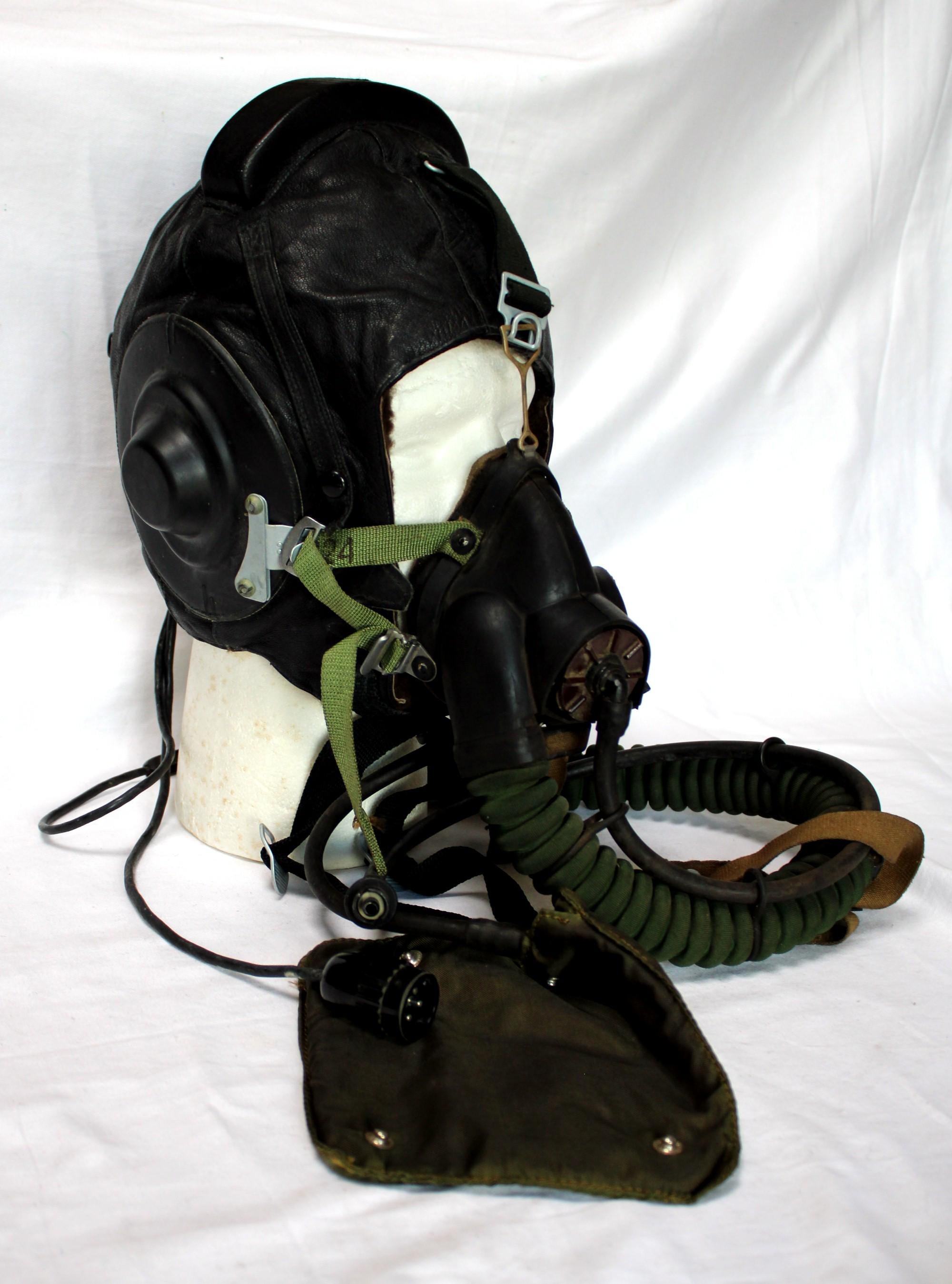 USSR Original Vintage MIG Pilot Leather Winter Helmet Sheepskin