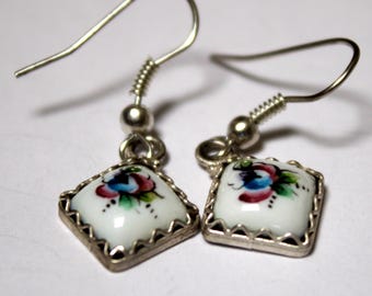 Vintage 1980 Russian Unique Handmade Hand Painted Enamel Finift JEWELRY EARRINGS 4 Variations #134,148-150