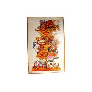 Vintage kleuterposter USSR: het belang van brood, Moskou 1983