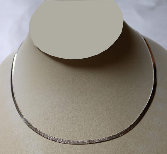 Vintage Italian Sterling Silver Herringbone Chain… - image 3