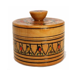 Vintage Ukrainian Hardwood Handmade Hand Painted Unique Trinket Box With Lid Created in 1980 Ukrainian Artist Beautiful Hardwood Texture #52