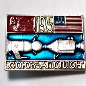 Vintage 1960s-1980s Rare Collectible USSR Space Pins Lunokhod1 Joint Flight Apollo-Soyuz Leonov Space Walk Made in USSR 4 Variation #337-340