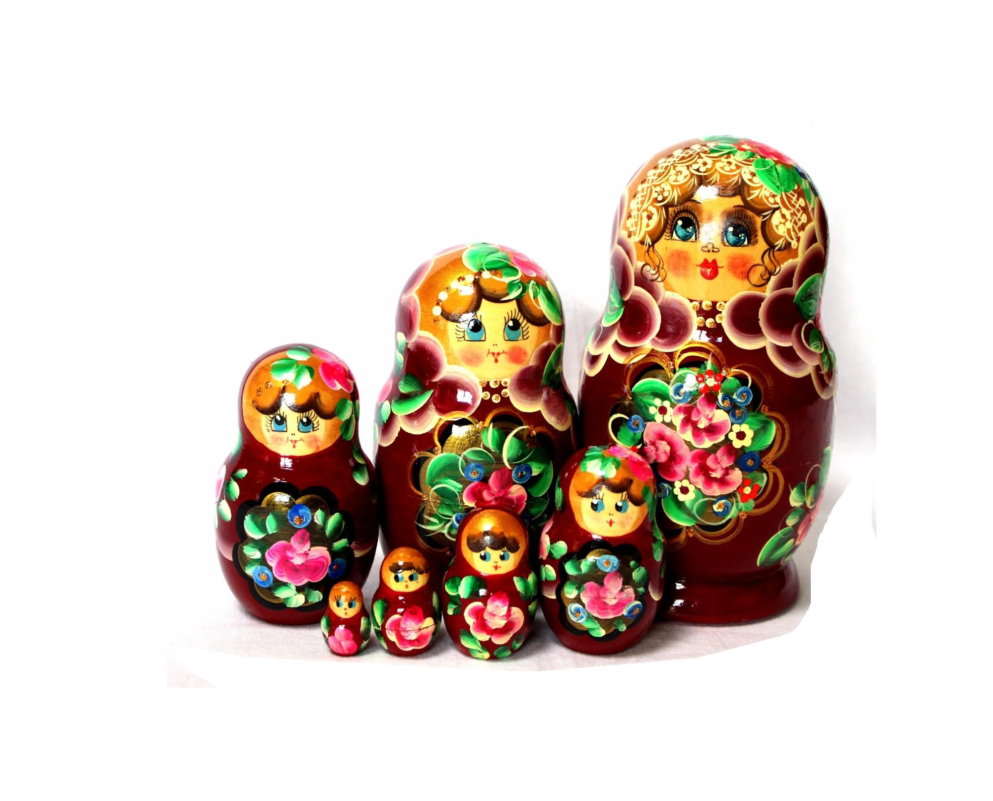 Poupée Matriochka russe vintage, décoration de Noël peinte à la main