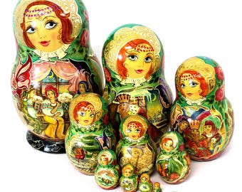 ヴィンテージ磁器製ロシア人形、19インチ民族ロシア人形、コレクター