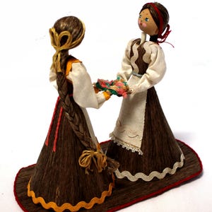 Vintage Handmade Flax Dolls: USSR Belarus Folk Art