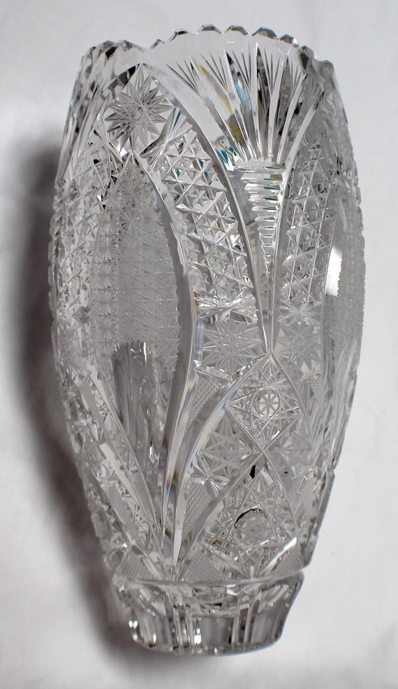 Hand-cut Bohemian 24% Lead Crystal Vase - Czech Republic #22 - Etsy