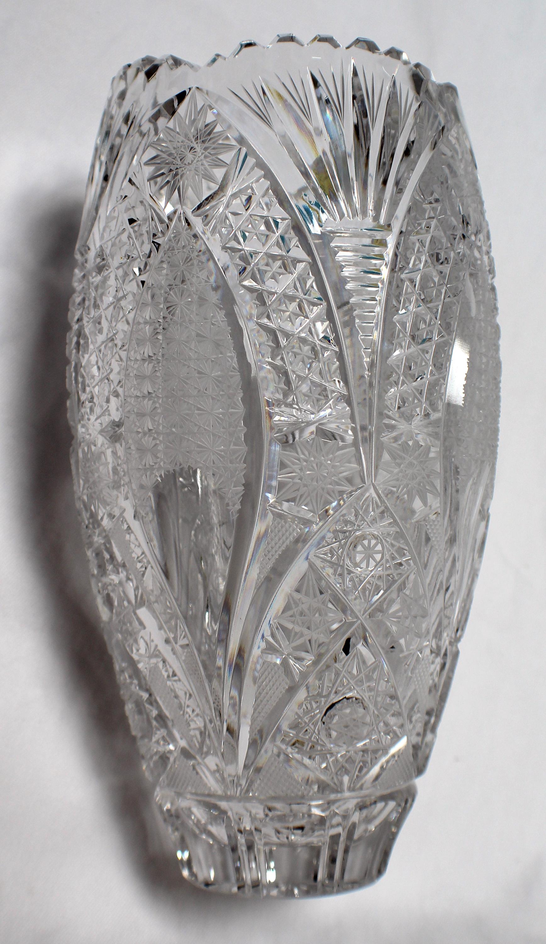 ハンドカットのボヘミアン 24% 鉛クリスタル花瓶 - チェコ共和国 #22