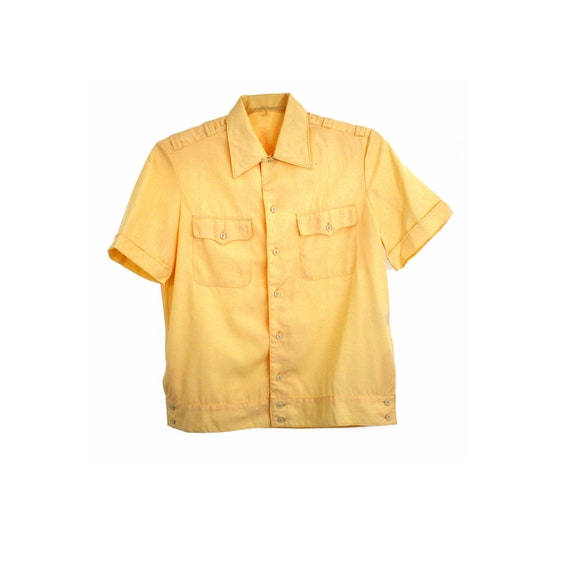 Vintage USSR Navy Officer Shirt, 1980s Soviet Summer Uniform