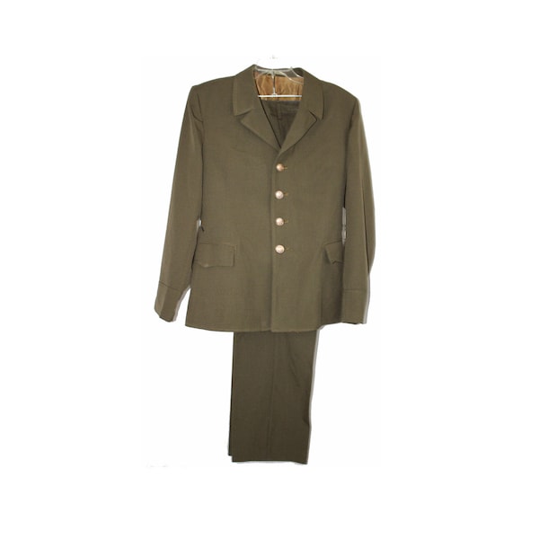 vintage 1980 Veste uniforme originale de l’armée de l’Union soviétique + Pantalon 100% laine solide doublé de serge de soie fabriqué dans l’usine militaire soviétique #29