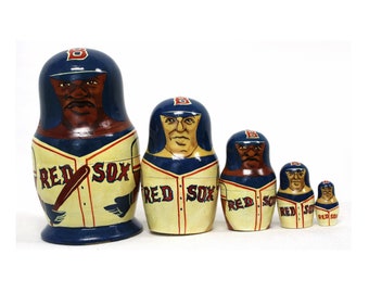 Boston Red Sox Matryoshka Doll: 2000s Baseball Team Nesting Doll