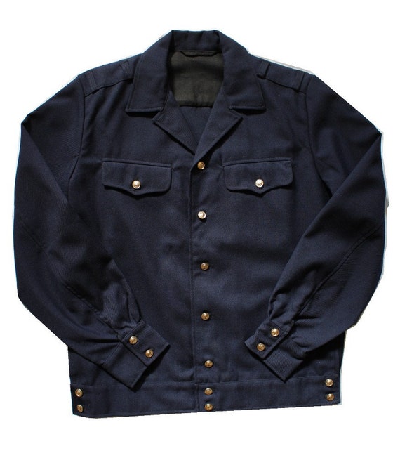 Vintage 1980s Soviet Navy Wool Jacket, Submarine Officer Uniform