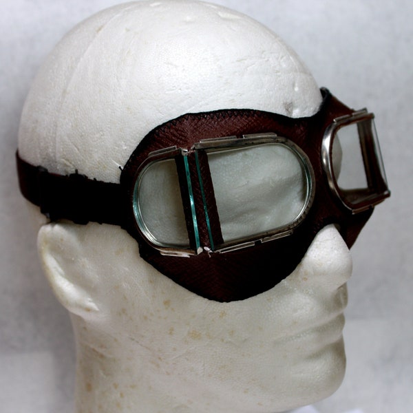 Vintage Very Collectible USSR 1980s Industrial Safety Goggles Aviator Biker Steampunk Movie Gas Welder Glasses with Original Factory Tag #41