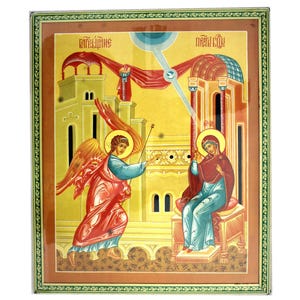 Vintage Russian Contemporary Framed Icon Sofrino Monastery Ancient Russian Orthodox Traditions Religious Holidays; 8 Variations #183-190