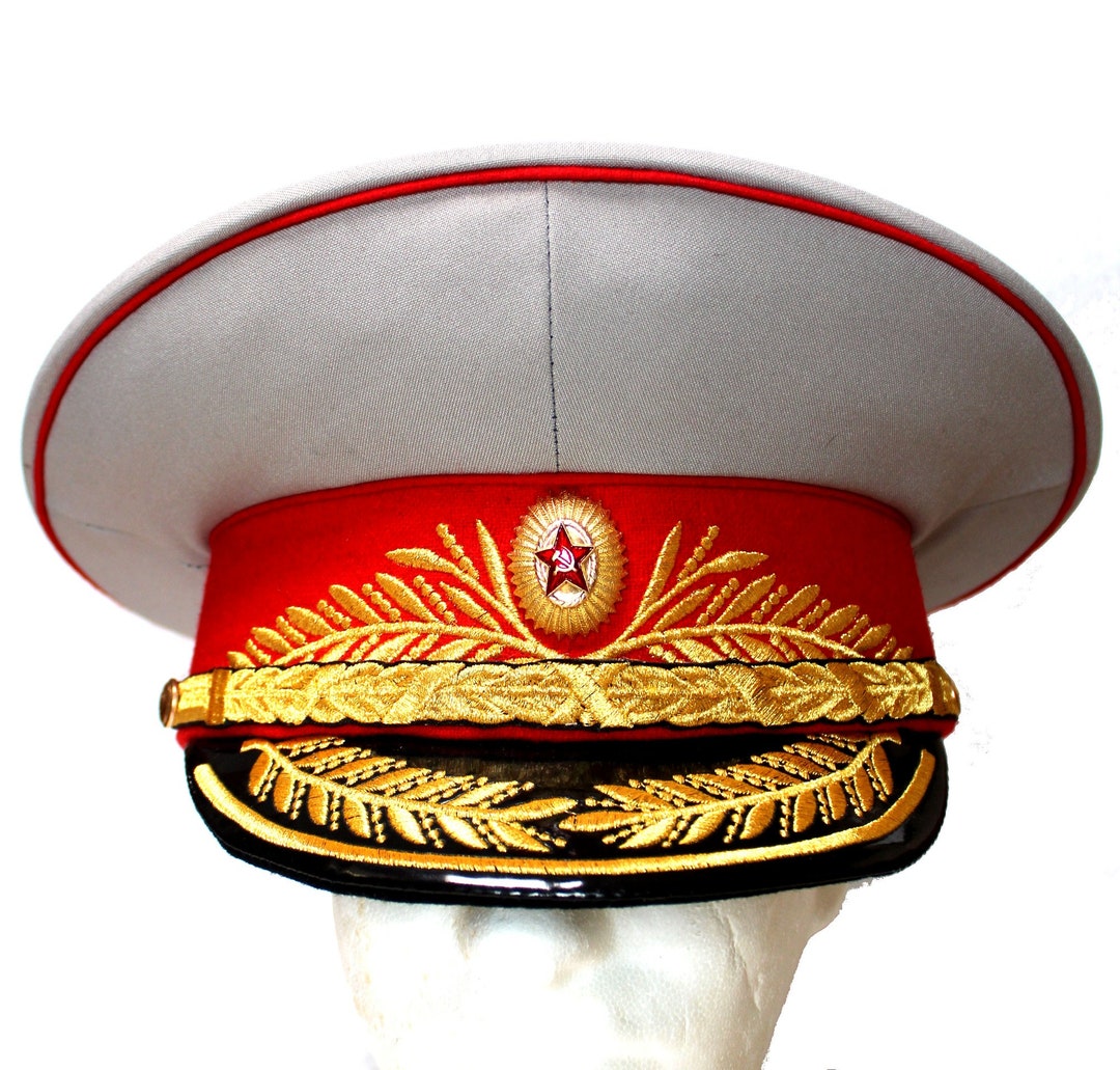 Vintage Soviet Infantry General Parade Cap Copy, Embroidered Visor
