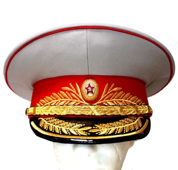 Vintage Soviet Infantry General Parade Cap Copy, Embroidered Visor