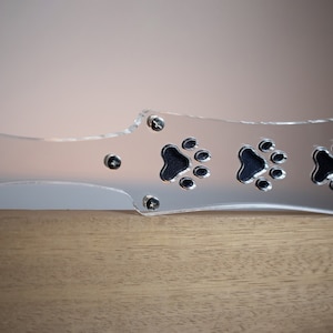 Clear Acrylic Pup Paws Cutout Spanking Paddle