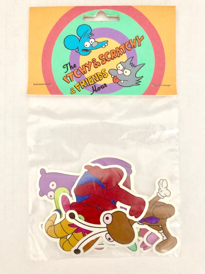 The Itchy And Scratchy And Friends Hour Stickers Etsy