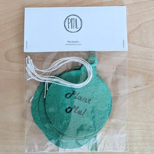 Carte de décoration de Noël personnalisée en papier graine avec ficelle : lot de 6