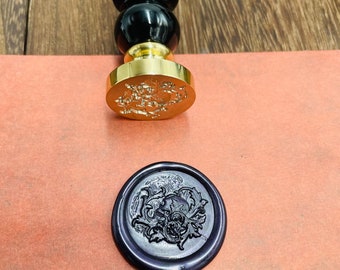 3D Skull&Rose Wax Stamp, Embossed Wax Seal Stamp, Nordic Retro Stamps, Wax Seal Stamp, Invitation, Gift Wrapping Tools