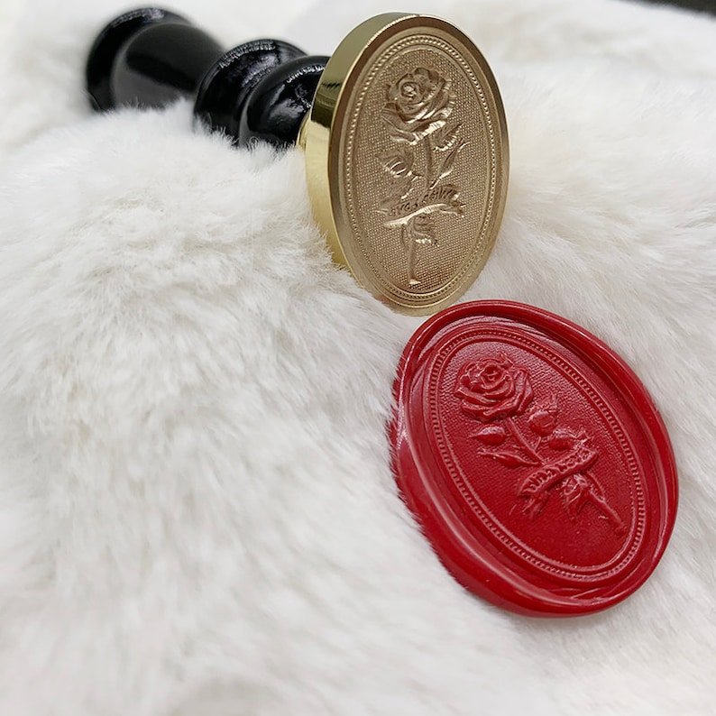Embossed Wax Seal Stamp Gift Wrapping Tools Stamp with Handle 3D Rose Wax Stamp Wax Seal Stamp,Invitation