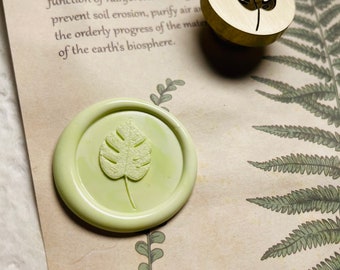 3D  Monstera Wax Seal Stamp, 3D Embossed Wax Seal Head, Sealing Stamps, Wax Seals, Wax Seal Kit