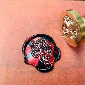 Skull Planet Wax Stamp, Wax Seal Stamp, Retro Stempels met handvat, Wax Seal Stamp, Uitnodigingsbenodigdheden, Cadeauverpakkingsgereedschappen