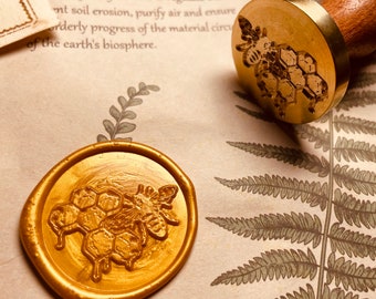 Bee Wax Seal Stamp, Wax Stamp Kit, Bee Wax Stamp, Wax Sealing Stamp, Wax Seals