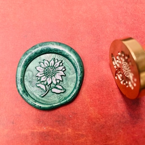 Tampon de cire tournesol, Tampon de cire, Tampons rétro avec poignée, Tampon de cire, Fournitures d'invitation, Outils d'emballage cadeau