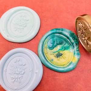 3D Flowers Wax Stamp, Embossed Wax Seal Stamp, Stamp with Handle , Wax Seal Stamp,Invitation, Gift Wrapping Tools