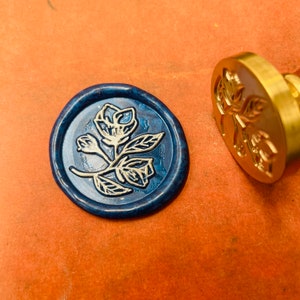 Rose Flowers Stamp Head with Wood Handle, Stamp Sealing, Wax Seal Stamp, Sealing Stamp, Wax Seals Stamp