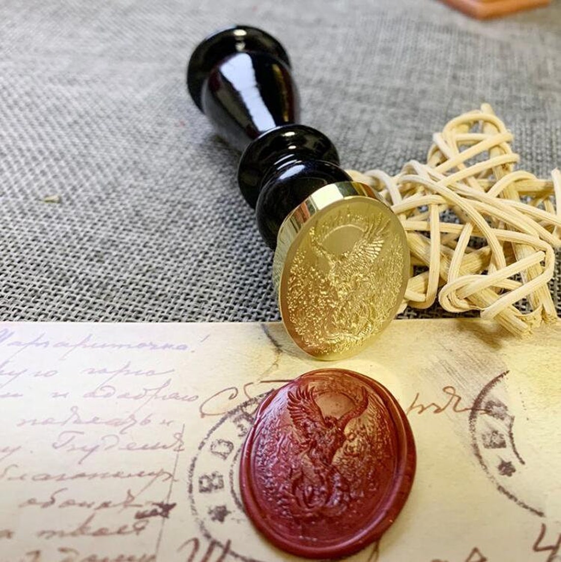 3D Phoenix Wax Stamp Embossed Wax Seal Stamp Retro Stamps Etsy