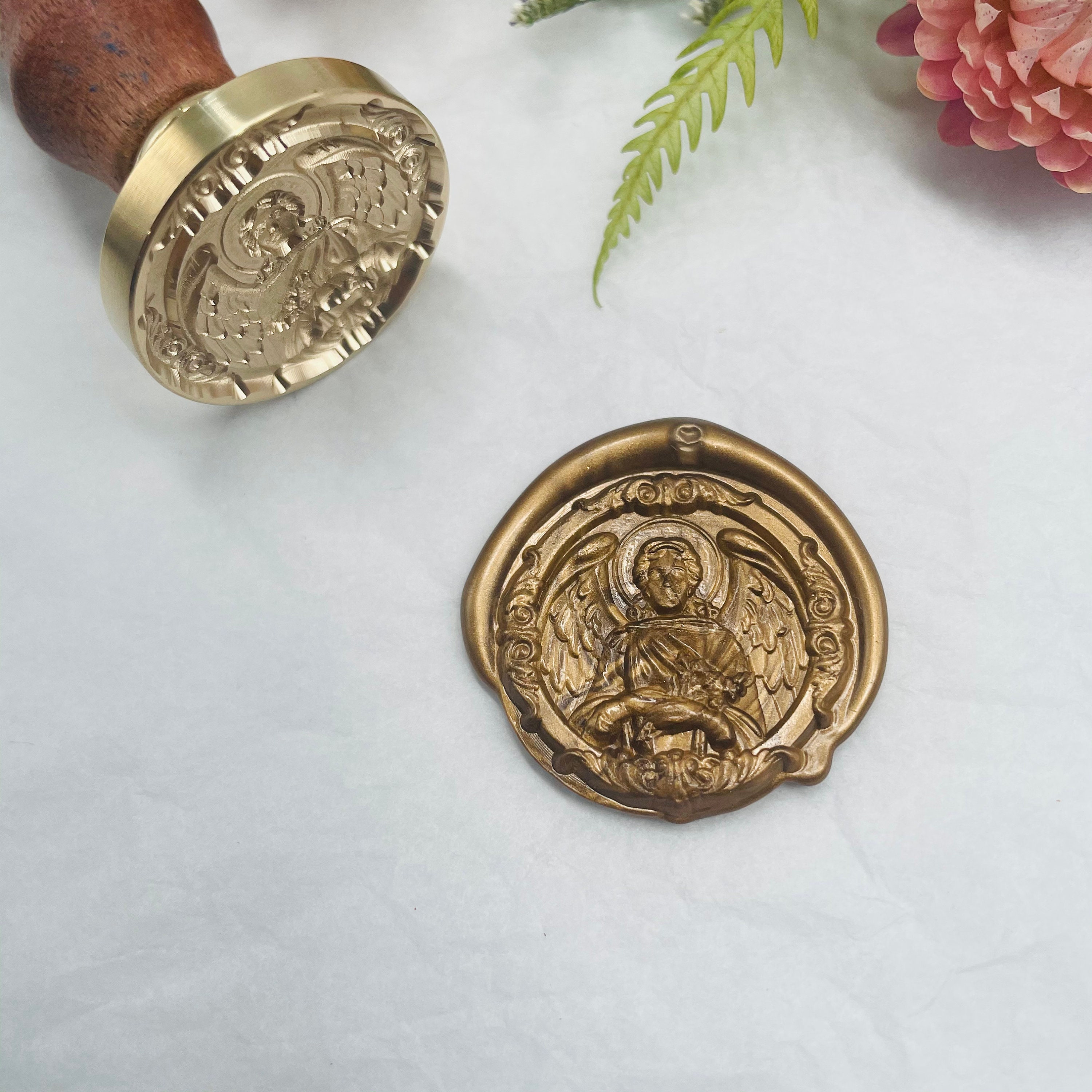 Catholic Wax Seal Stamps  Sacred Heart & Immaculate Heart Crest – Pieta  Paperie LLC