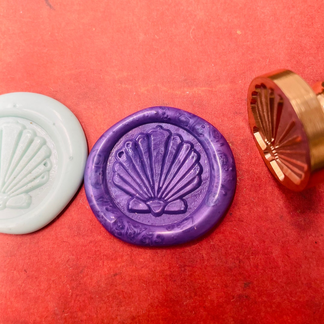 Conch Stamp Head With Wood Handle, Stamp Sealing, Wax Seal Stamp