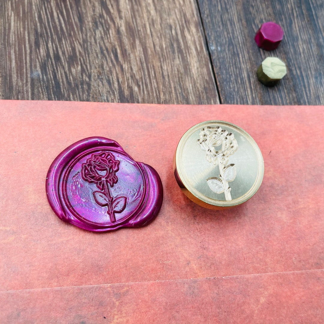 Rose Flower Wax Stamp Set Wax Seal Stamp Retro Stamps With Etsy.de