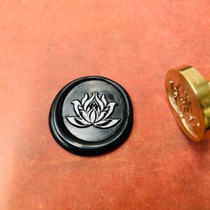 Timbro a forma di fiore di loto con manico in legno, timbro per sigillatura, timbro con sigillo di cera, timbro per sigillatura, timbro con sigillo di cera