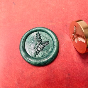 Green Plants Wax Stamp, Wax Seal Stamp, Retro Stamps With Handle, Wax Sealing Stamp, Invitation Supplies, Gift Wrapping Tools
